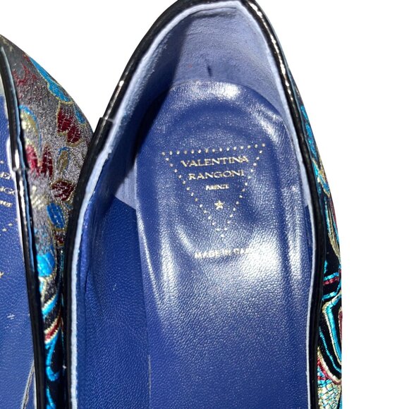 Valentina Ragoni Womens Loafer Size 8 Jacquard Floral Pattern Slip On Casual - Picture 11 of 16